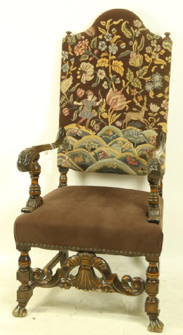 19th CENTURY STYLE NICELY CARVED ARMCHAIR (1 of 2)