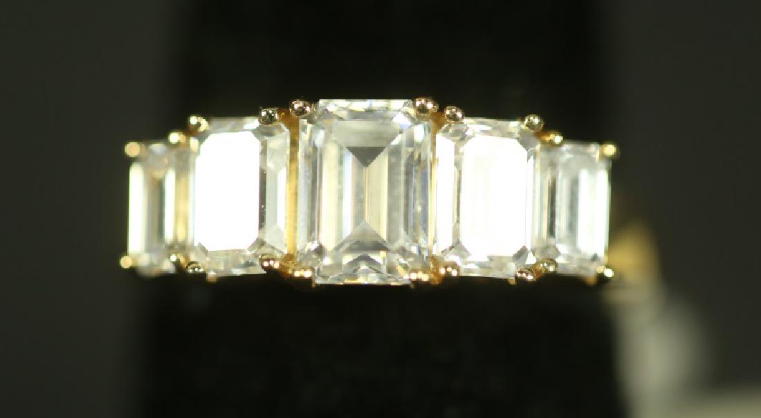 (8-A) STAMPED 14 Kt. CUBIC ZIRCONIA RING. 4.4 GRAM (1 of 2)