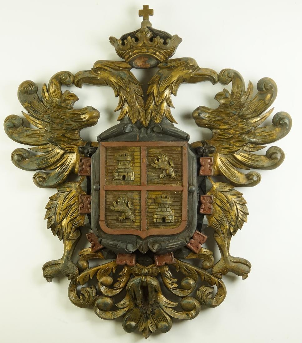 WOOD CARVED COAT OF ARMS (1 of 2)