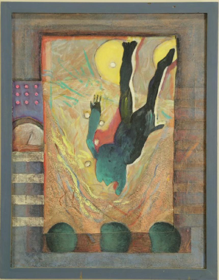 VAN WADE-DAY "IN A NANO SECOND": VAN WADE-DAY "IN A NANO SECOND" WOOD, METAL & ACRYLIC. CIRCA: JUNE 1991. Height: 16 1/2 in. by Width: 13 in.