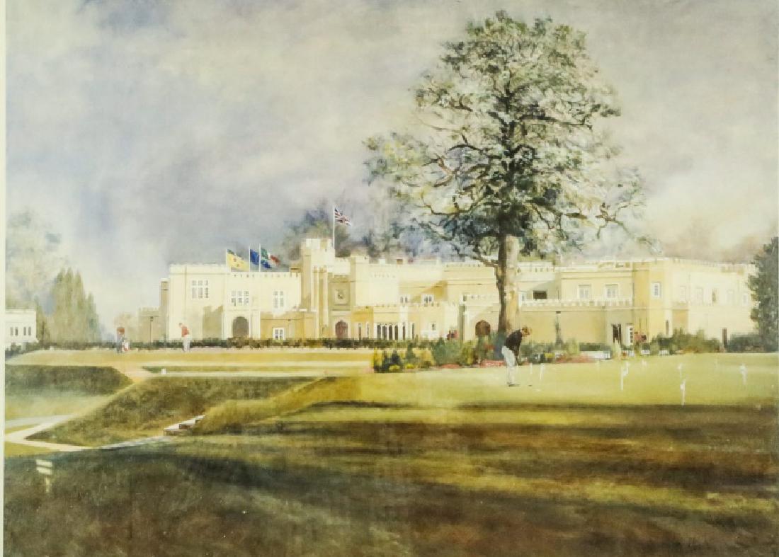 JOHN HESELTINE "WENTWORTH GOLF CLUB" PRINT: JOHN HESELTINE "WENTWORTH GOLF CLUB" PRINT. Height: 28 & 18 1/2 in. by Width: 33 1/2 & 25 in.