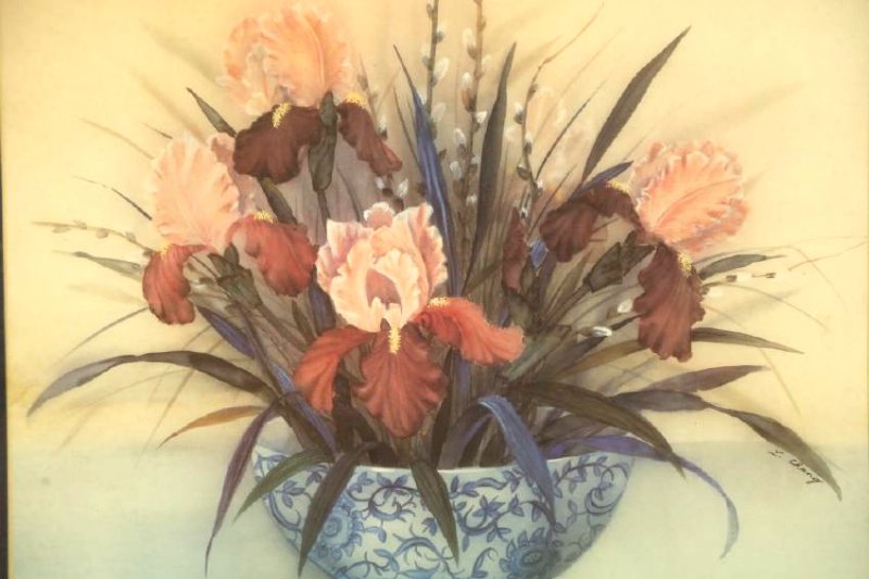 L. CHANG "FLORAL STILL LIFE" PRINT, GILT FRAMED: L. CHANG "FLORAL STILL LIFE" PRINT, GILT FRAMED & MATTED. Height: 22 in. by Width: 26 in.