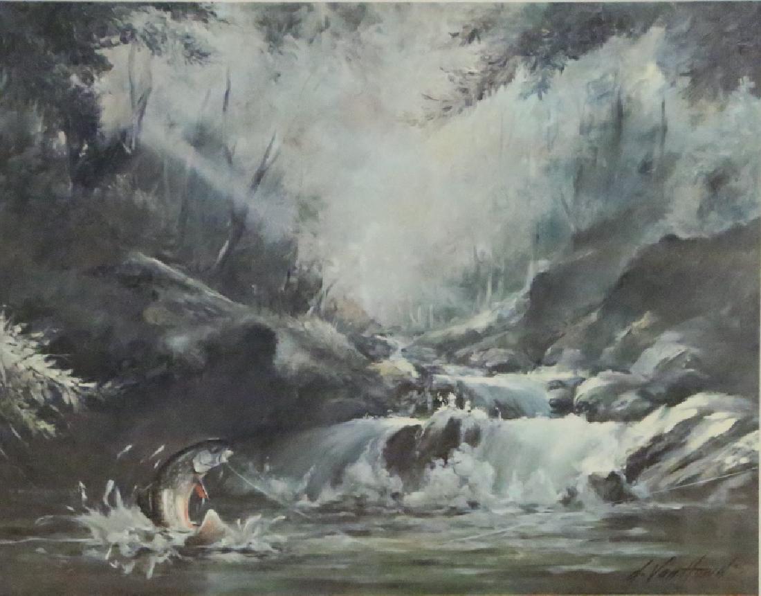 DOUG VAN HOWD "THE BROOK": DOUG VAN HOWD "THE BROOK". Height: 21 & 14 in. by Width: 25 & 18 in.