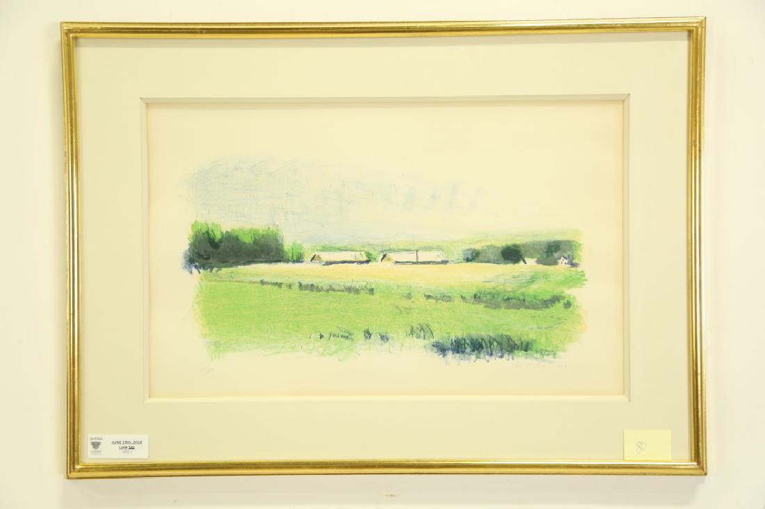 WOLF KAHN CURING SHEDS: WOLF KAHN CURING SHEDS LITHO Height: 20 in. by Width: 28 In.