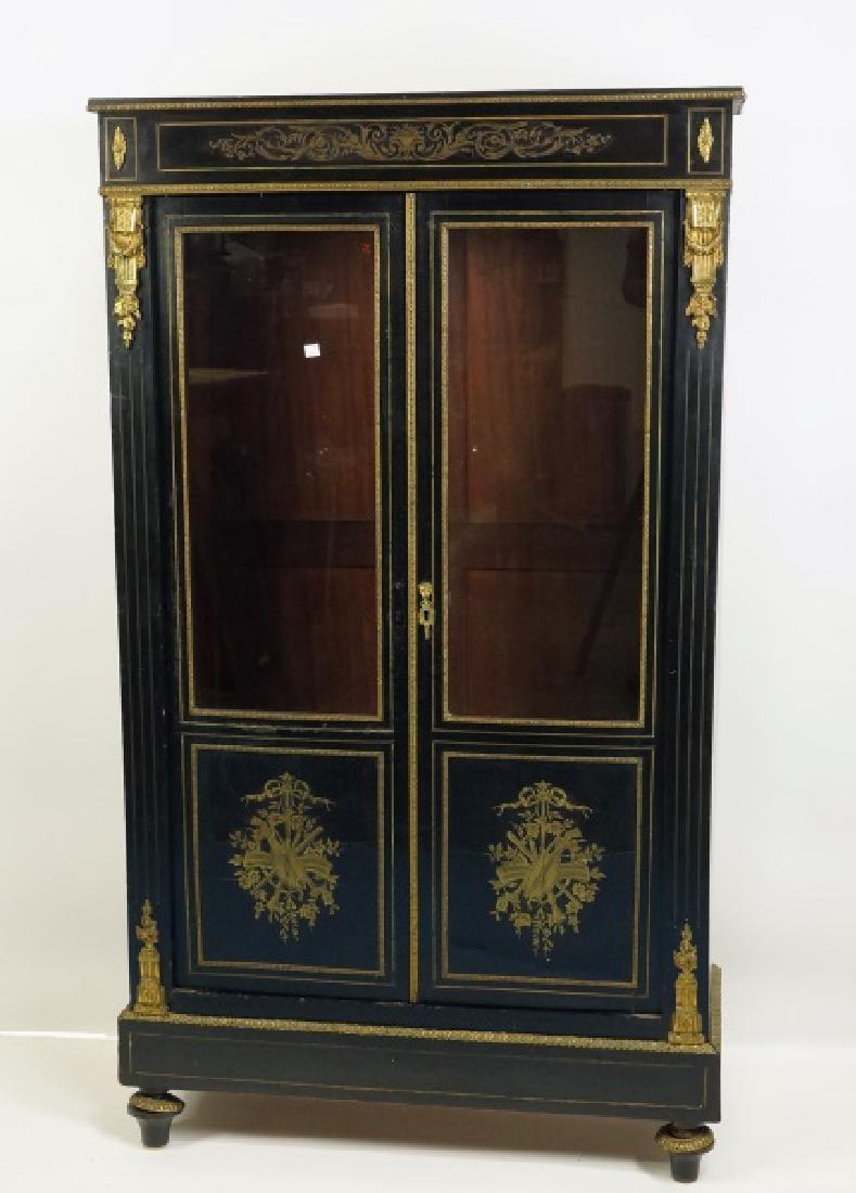 19th CENTURY NAPOLEON III FRENCH DISPLAY CABINET (1 of 4)