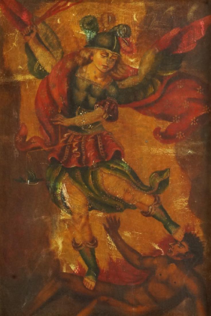 CUZCO "ARCHANGEL SAN MIGUEL" OIL ON CANVAS, SCHOOL (1 of 3)