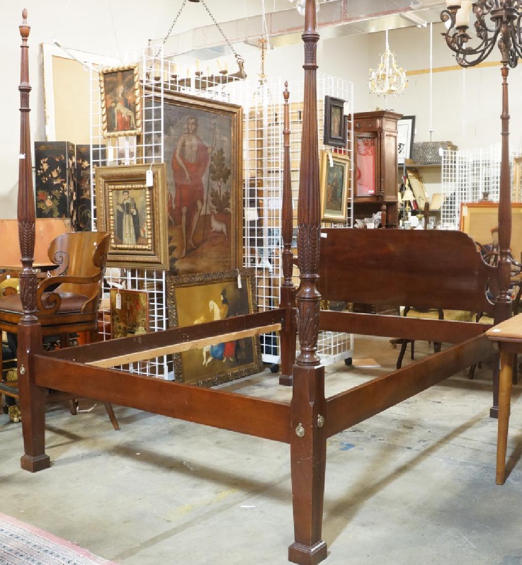 BAKER MAHOGANY FOUR POSTER QUEEN SIZE BED