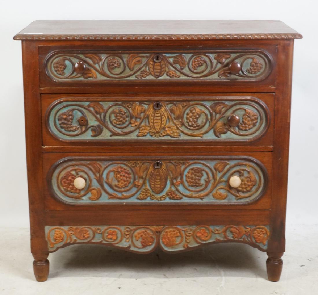 19th CENTURY FRENCH THREE DRAWER CHEST (1 of 3)
