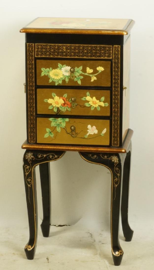 GILDED & LACQUERED CHINESE JEWELRY BOX ON STAND (1 of 4)