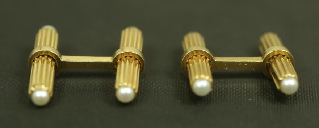 PAIR OF "14KT" YELLOW GOLD CARTIER STYLE CUFFLINKS (1 of 2)