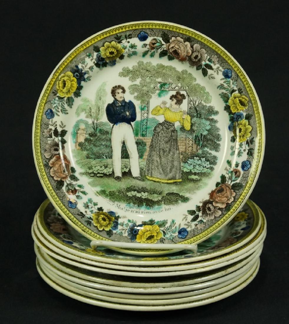 SET OF NINE 19th CENTURY FAIENCE PLATES (1 of 1)