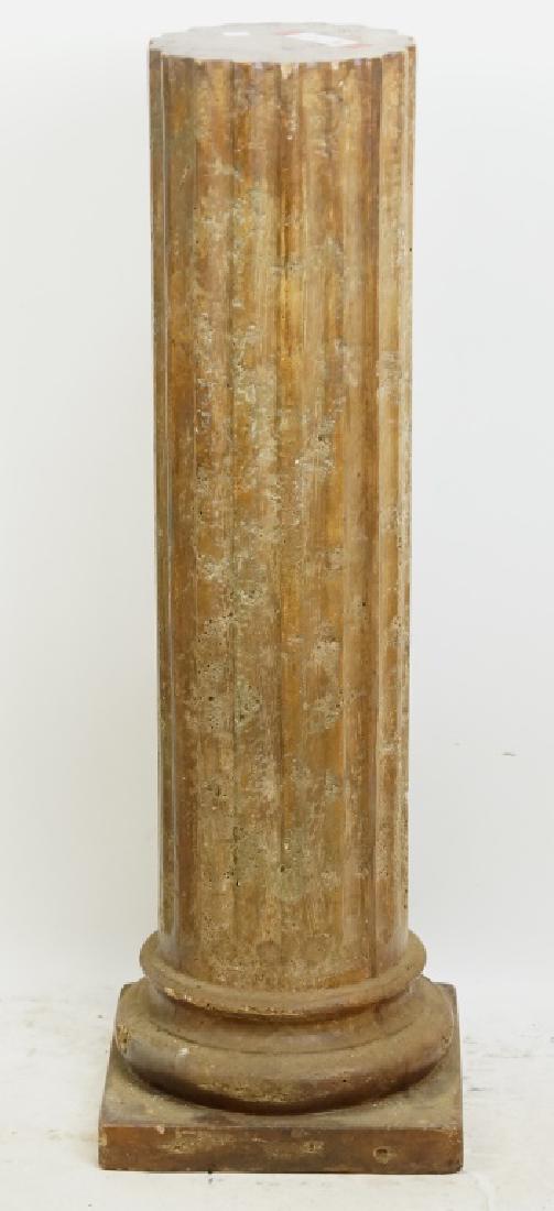 ANTIQUE TERRACOTTA FLUTED COLUMN PEDESTAL (1 of 3)