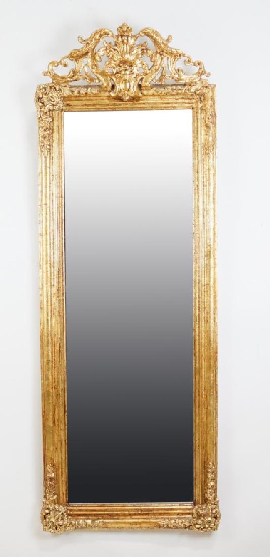 ANTIQUE GILT FRAMED BEVELED GLASS MIRROR (1 of 3)