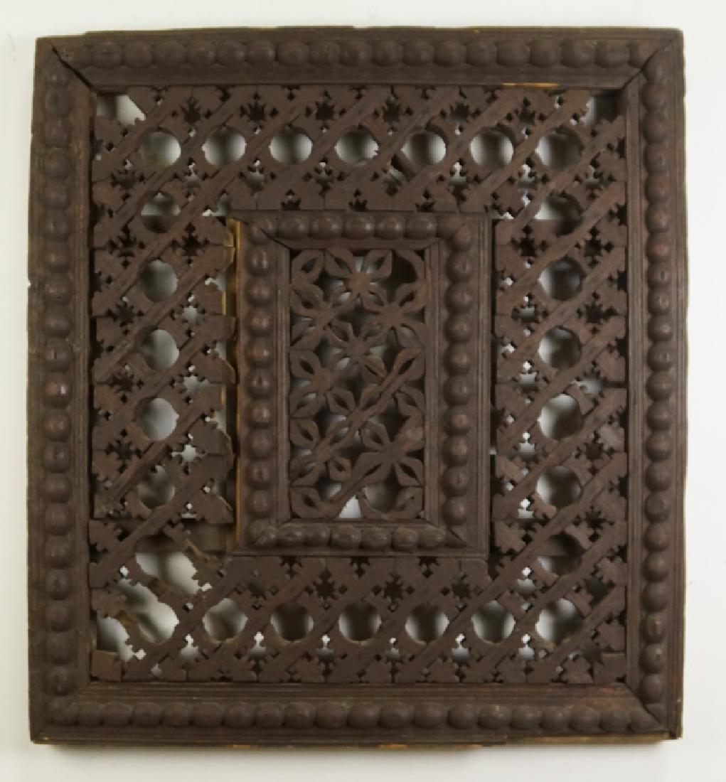 VINTAGE INDIAN WOOD CARVED PANEL (1 of 2)