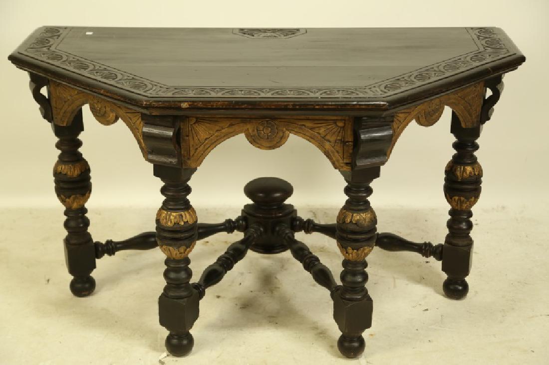 PAIR OF 19th CENTURY DEMILUNE TABLES (1 of 4)