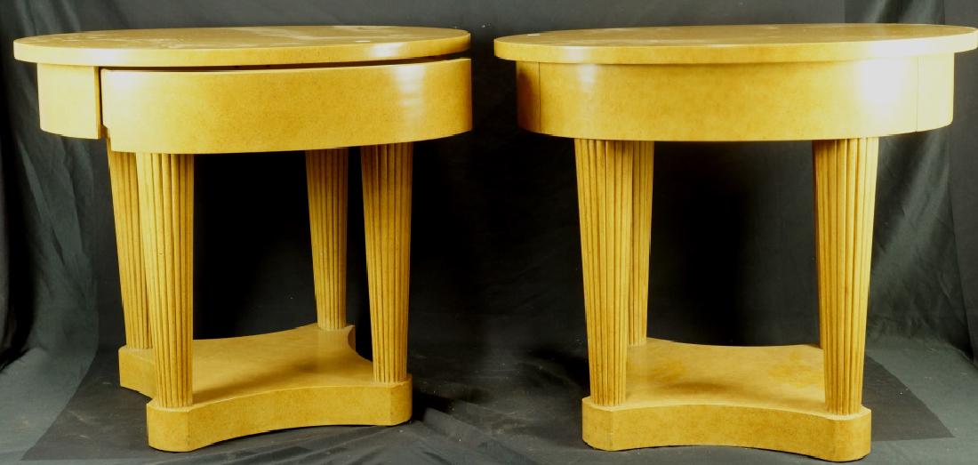 PAIR OF ART DECO STYLE BIRDSEYE MAPLE TABLES (1 of 1)