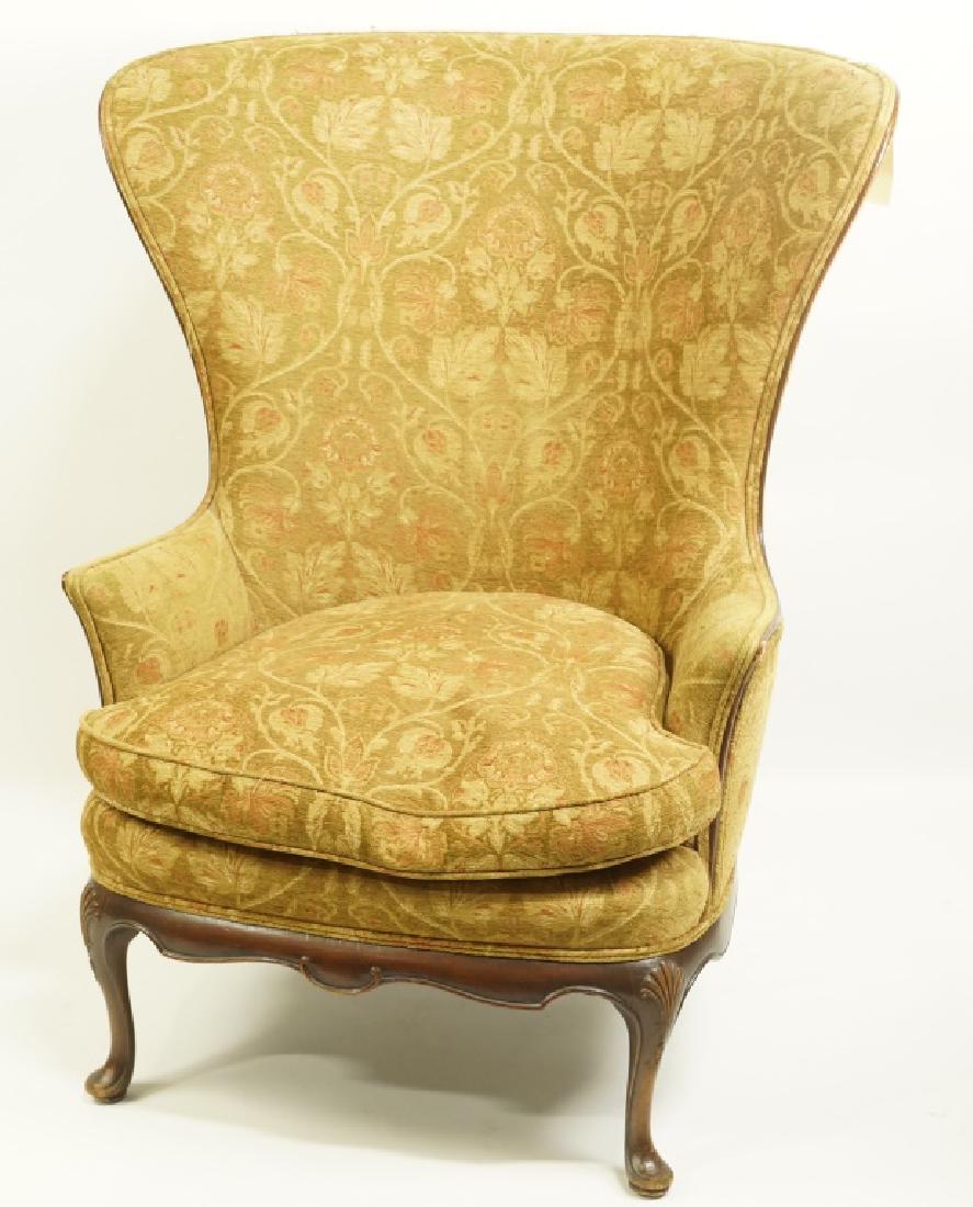 QUEEN ANNE STYLE WING BACK ARMCHAIR (1 of 3)