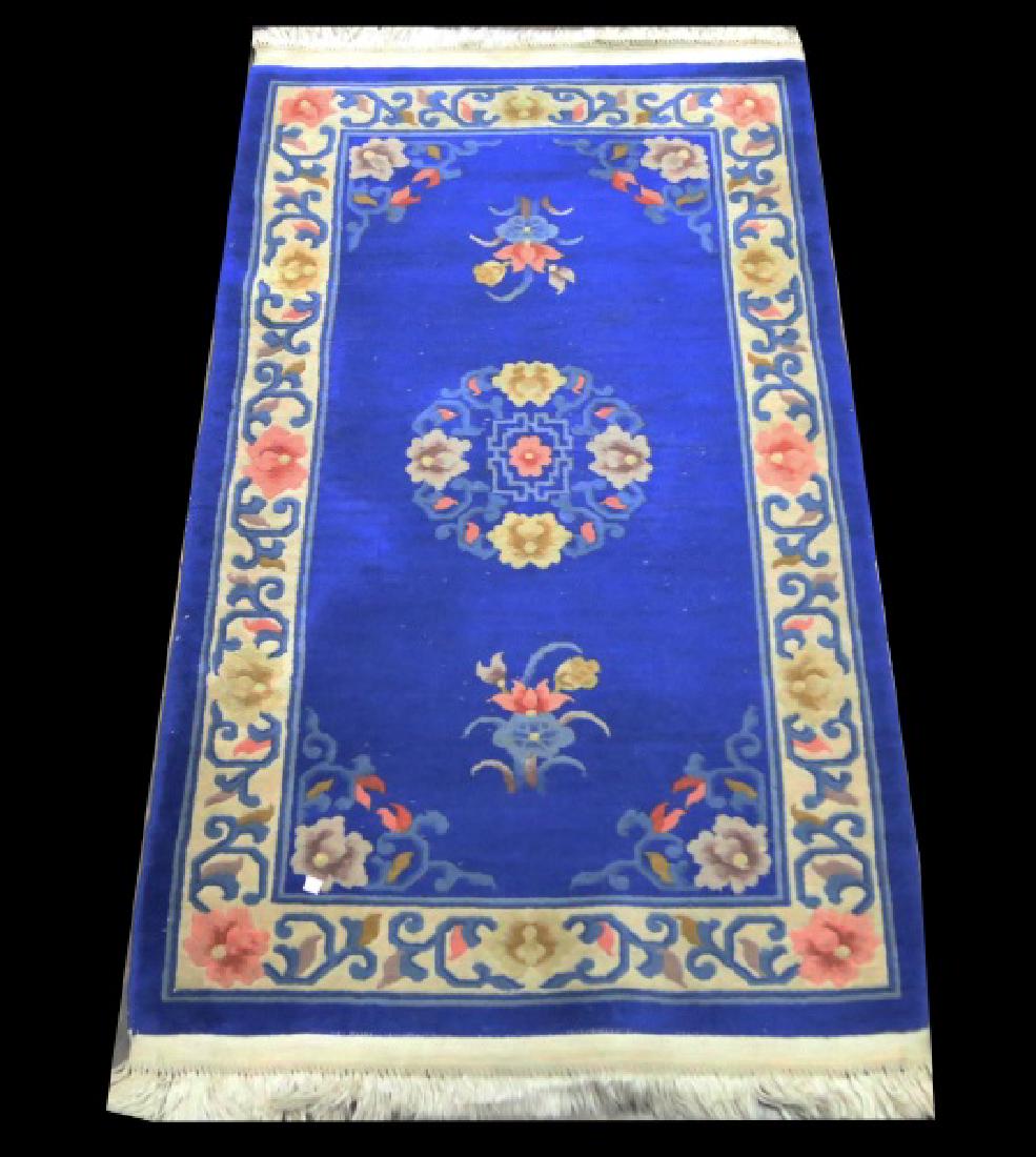 SEMI-ANTIQUE CHINESE NICHOLS RUG: SEMI-ANTIQUE CHINESE NICHOLS RUG. Height: 5 ft. 4 in. by Width: 3 ft. 0 in.