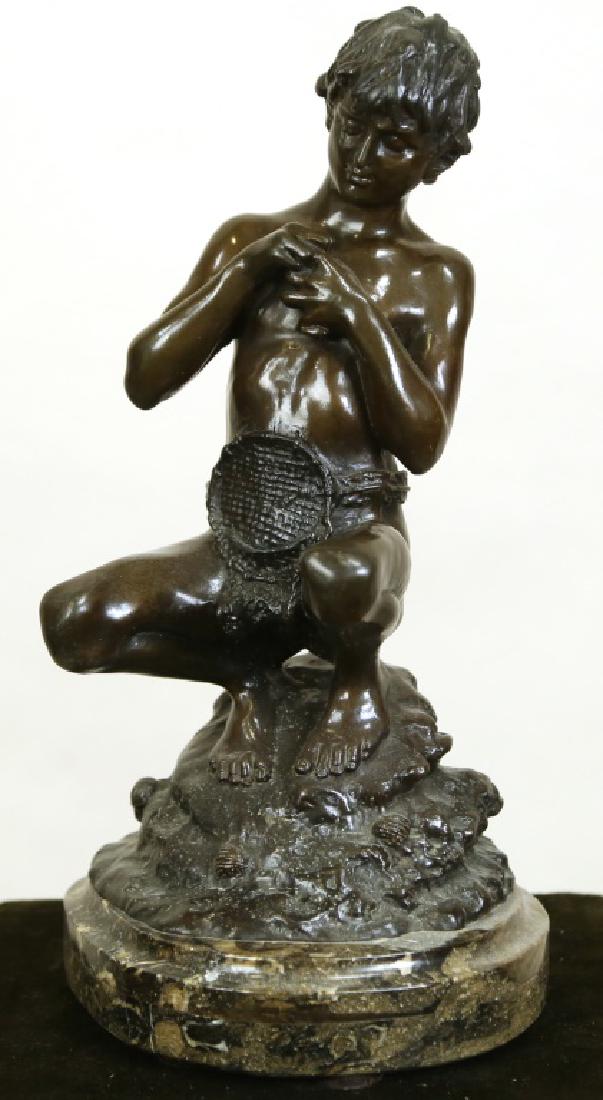 YOUNG FISHERMAN BRONZE SCULPTURE (1 of 4)