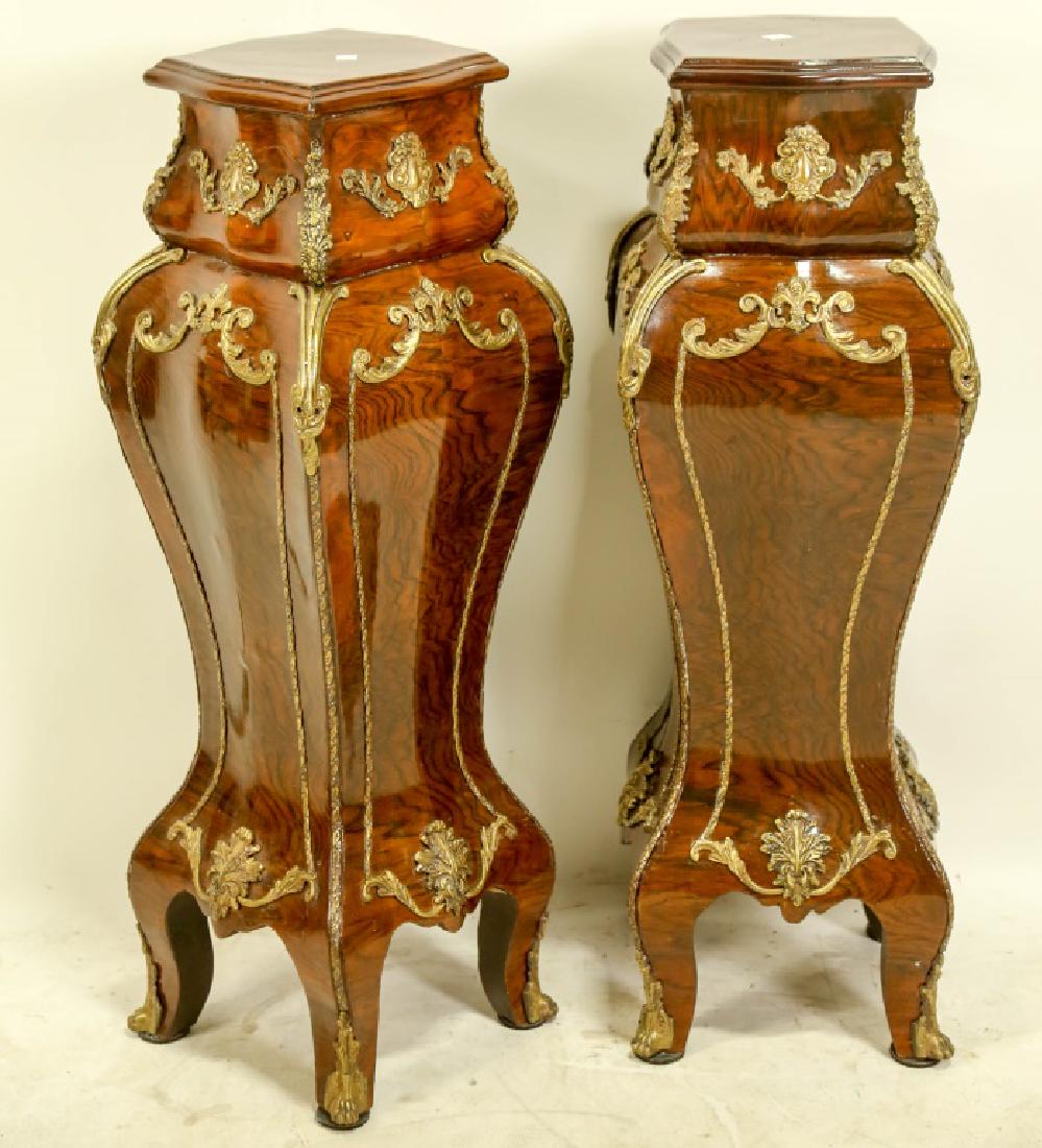 PAIR OF ITALIAN WALNUT INLAID PEDESTALS (1 of 3)