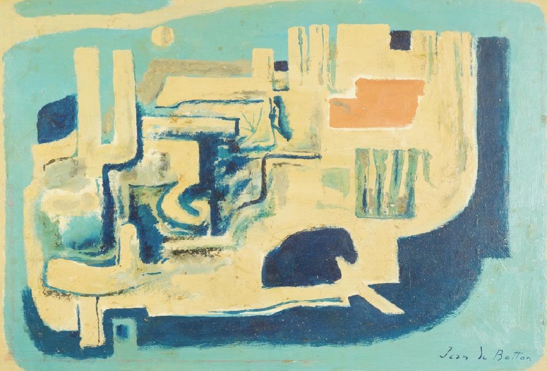 JEAN DE BOTTON "LA VILLE ENDOZMIE" OIL ON CANVAS. CIRCA (1 of 3)