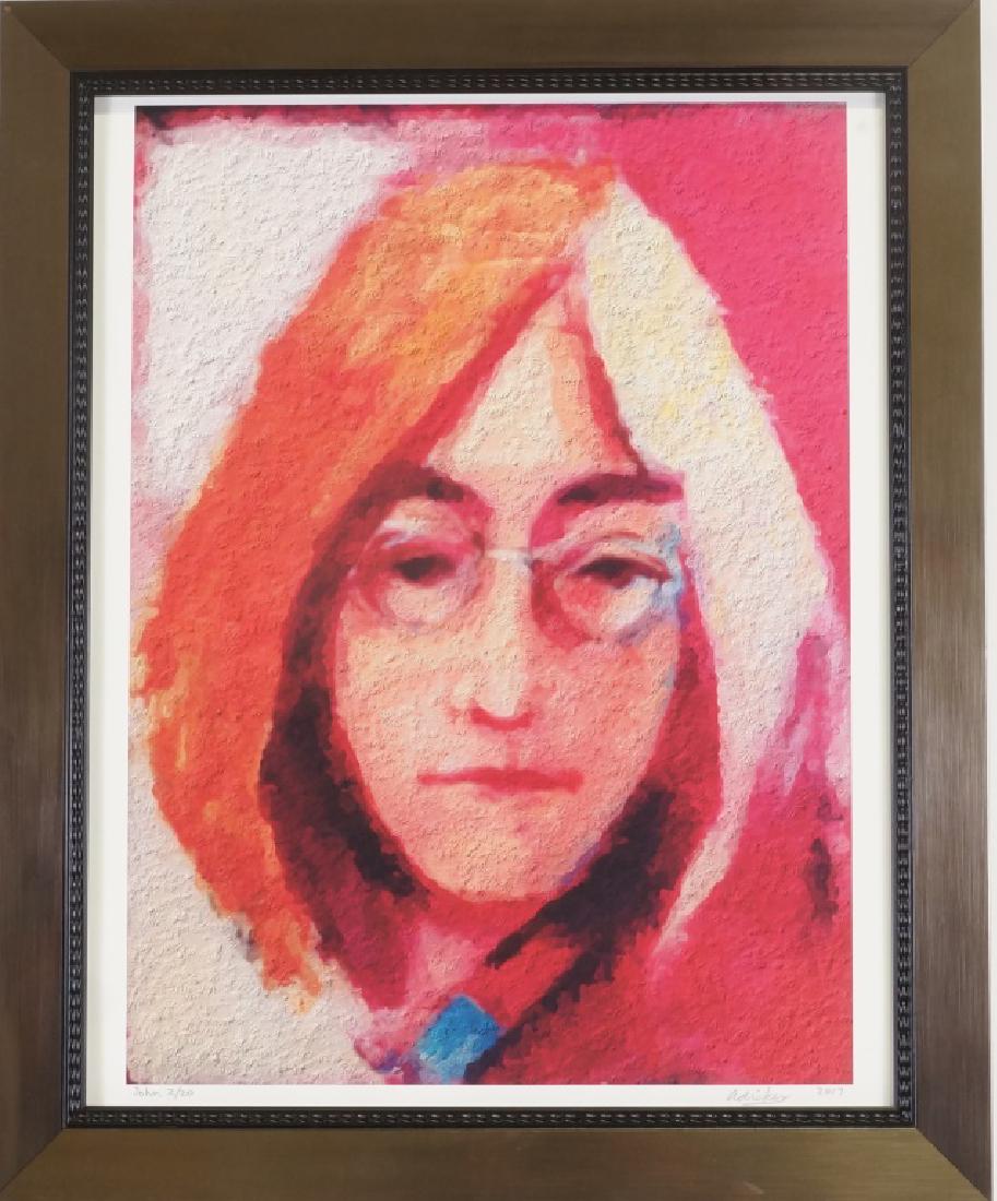 DAVID ADICKES "THE BEATLES": DAVID ADICKES "THE BEATLES" SIGNED & NUMBERED PRINTS. Height: 23 & 19 in. by Width: 19 & 14 in.