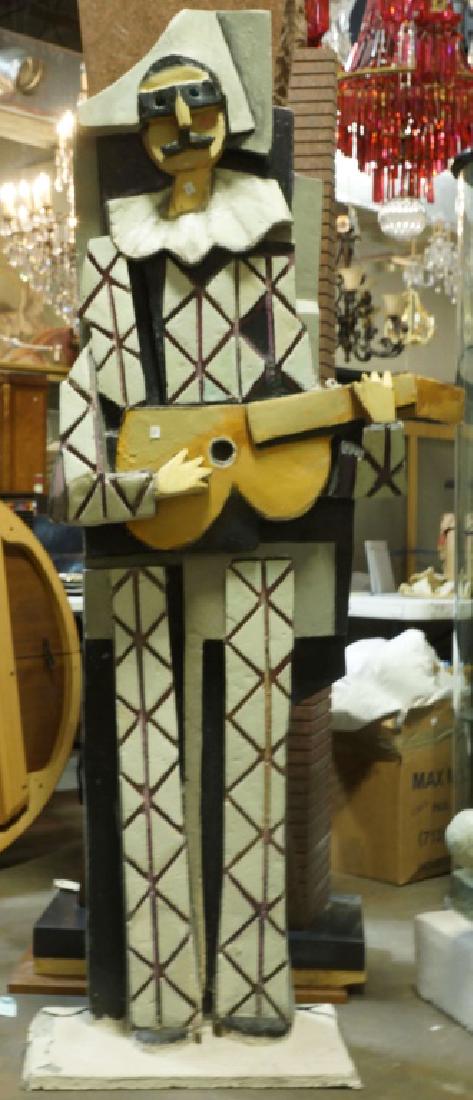 DAVID ADICKES "MAN WITH GUITAR" SCULPTURE: DAVID ADICKES "MAN WITH GUITAR" SCULPTURE Height: 76 in. by Width: 34 in. by Depth: 13 in.