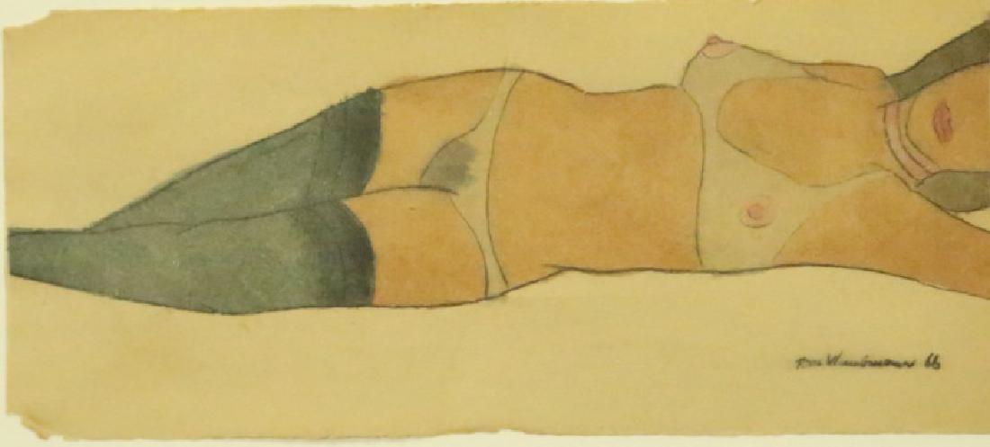 ATTRIBUTED TO TOM WESSELMANN "UNKNOWN" FEMALE NUDE: ATTRIBUTED TO TOM WESSLEMANN "UNKNOWN" FEMALE NUDE. Height: 11 & 4 in. by Width: 16 1/2 & 10 in.