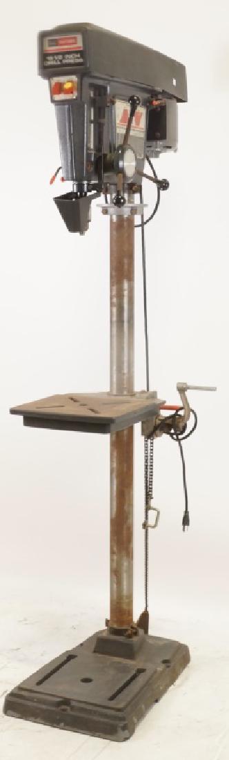 CRAFTSMAN 15 1/2 INCH DRILL PRESS: CRAFTSMAN 15 1/2 INCH DRILL PRESS. Height: 71 in. by Width: 19 in. by Depth: 26 in.