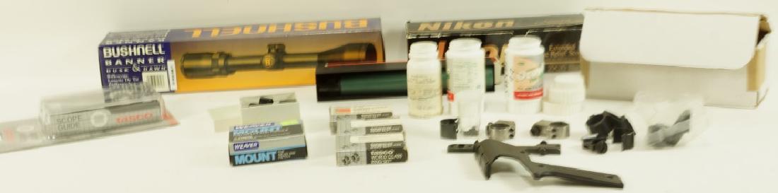 MIXED LOT OF GUN AND CAMERA PARTS: MIXED LOT OF GUN AND CAMERA PARTS. Height: 3 1/2 in. by Width: 17 in. by Depth: 3 1/2 in.