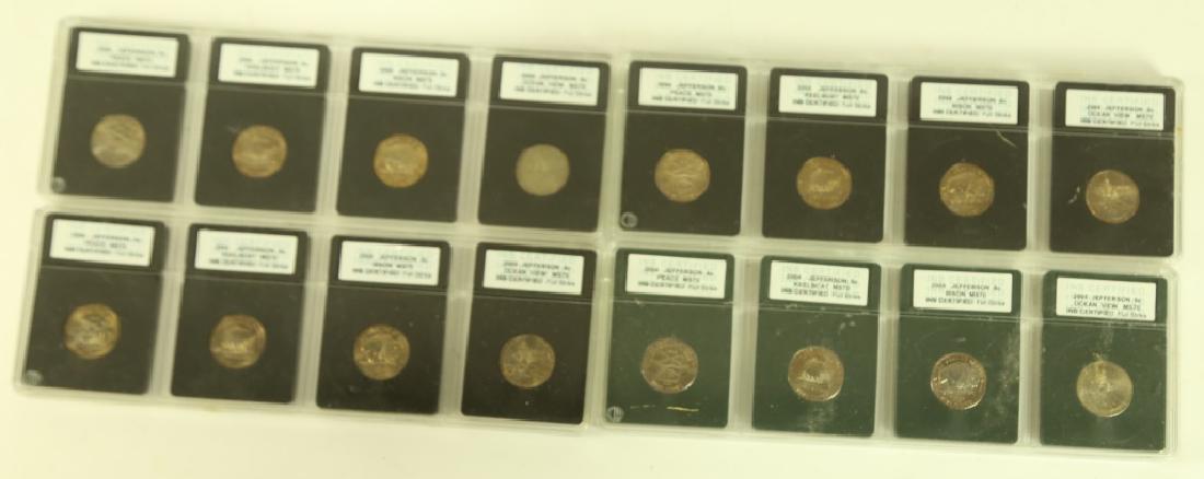 SET OF FOUR COLLECTOR buffalo NICKELS: SET OF FOUR COLLECTOR COINS. 2005 Jefferson Graded Buffalo Nickels. Only guaranteed payment accepted on this item. Height: 1 in. by Width: 8 in. by Depth: 3 in.