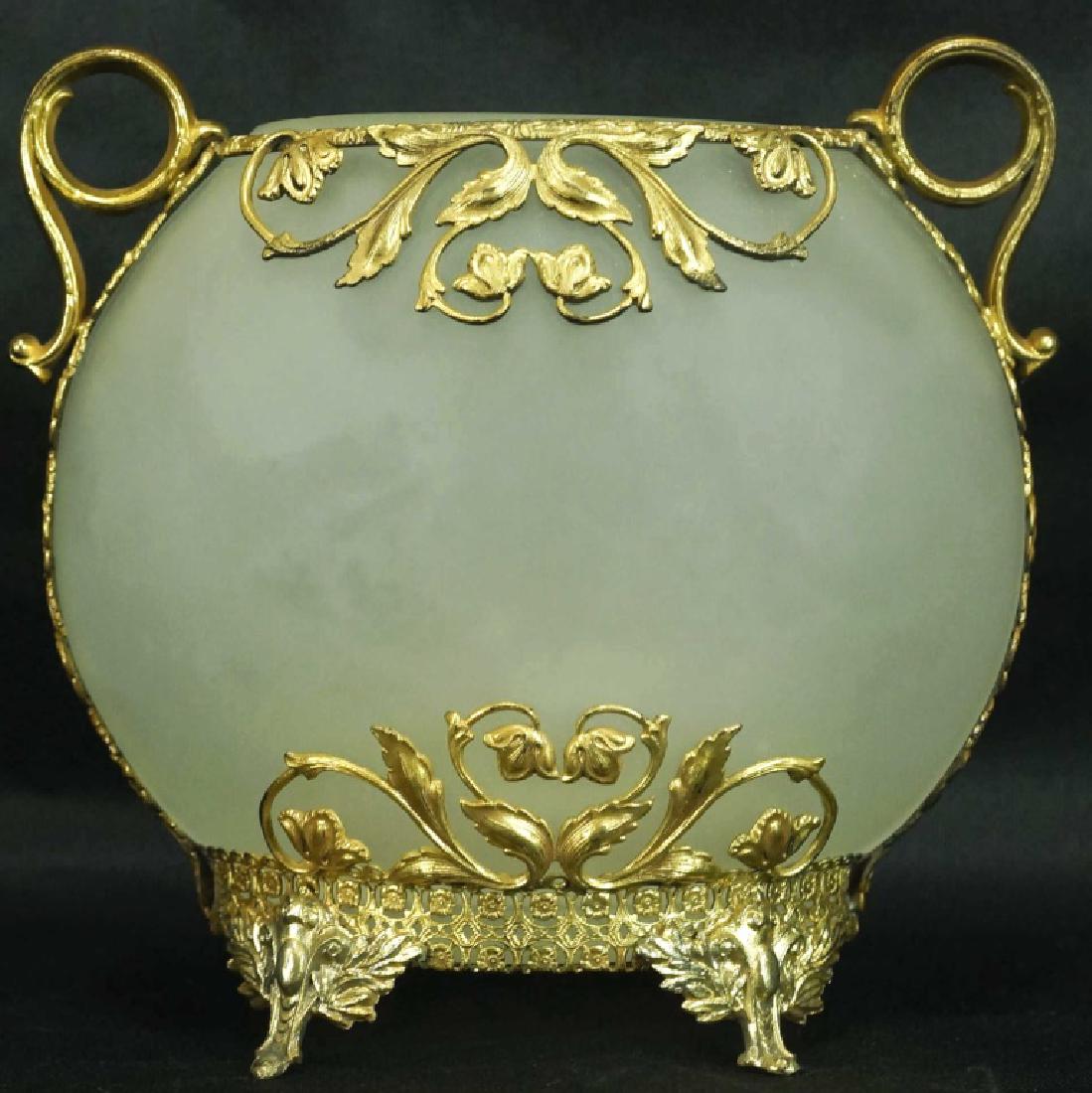 FROSTED GLASS VASE WITH GILT BRONZE MOUNTS (1 of 3)