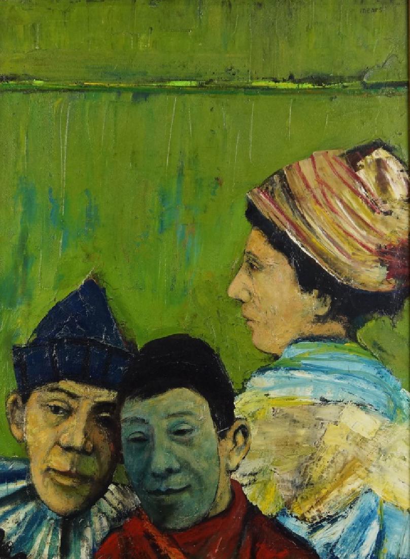 HERB MEARS "MARDI GRAS" OIL ON CANVAS, 1970's (1 of 3)