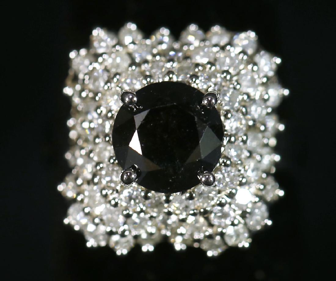 14KT WHITE GOLD 2.23CT BLACK DIAMOND RING (1 of 5)