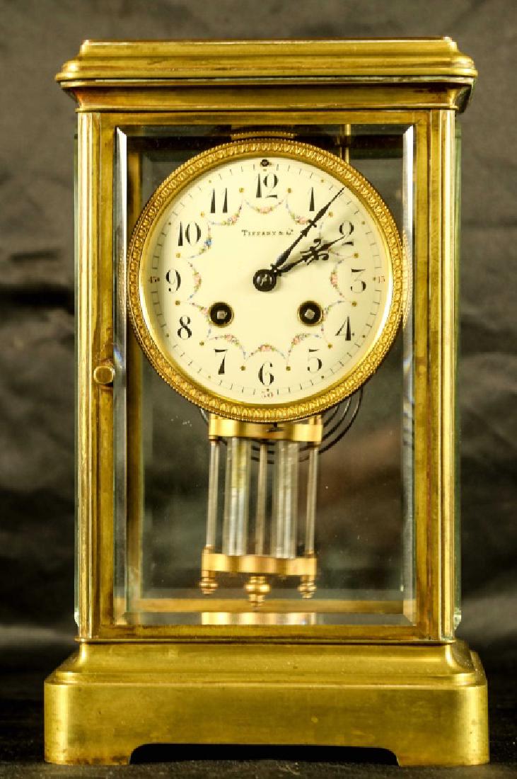 TIFFANY VINTAGE CARRIAGE CLOCK , MERCURY PENDULUM