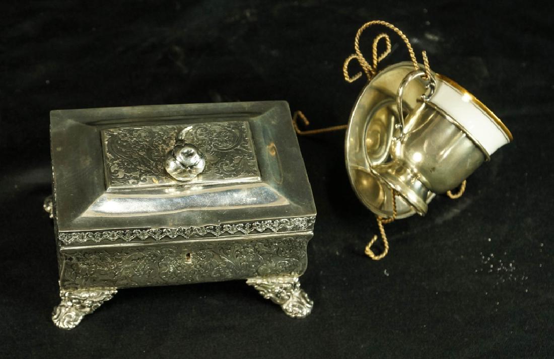19th CENTURY STERLING SILVER JEWELRY BOX (1 of 4)