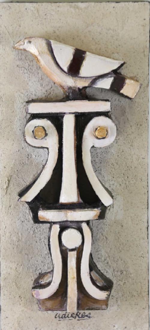 DAVID ADICKES "FACE" SCULPTURE: DAVID ADICKES "FACE" SCULPTURE. Height: 17 in. by Width: 8 in. by Depth: 4 in.