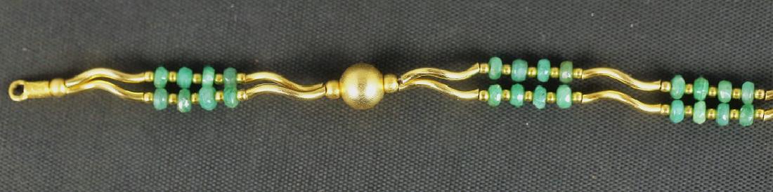 "14KT" YELLOW GOLD EMERALD BRACELET (1 of 2)
