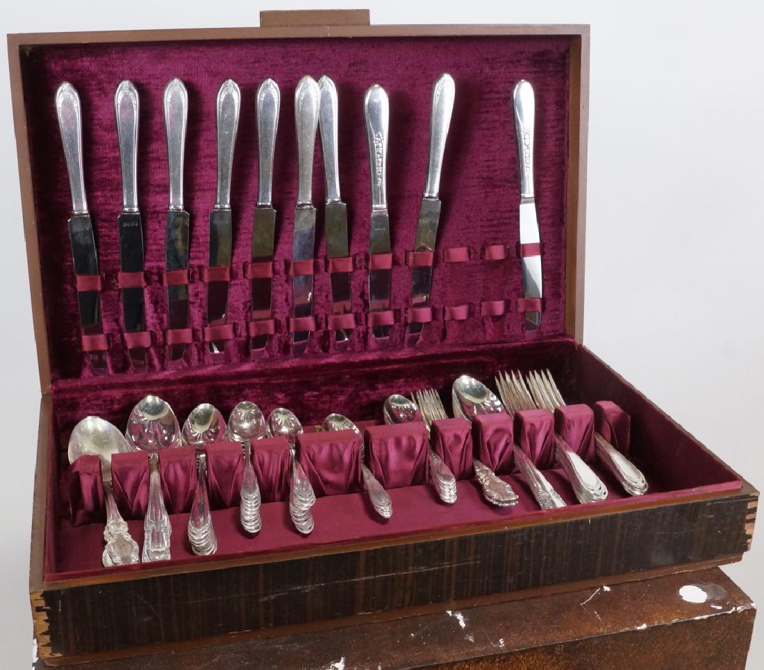 MIXED LOT OF 56 SILVER PLATED FLATWARE SET (1 of 3)