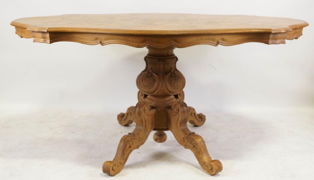 ANTIQUE ITALIAN WALNUT INLAID  CENTER TABLE (1 of 3)