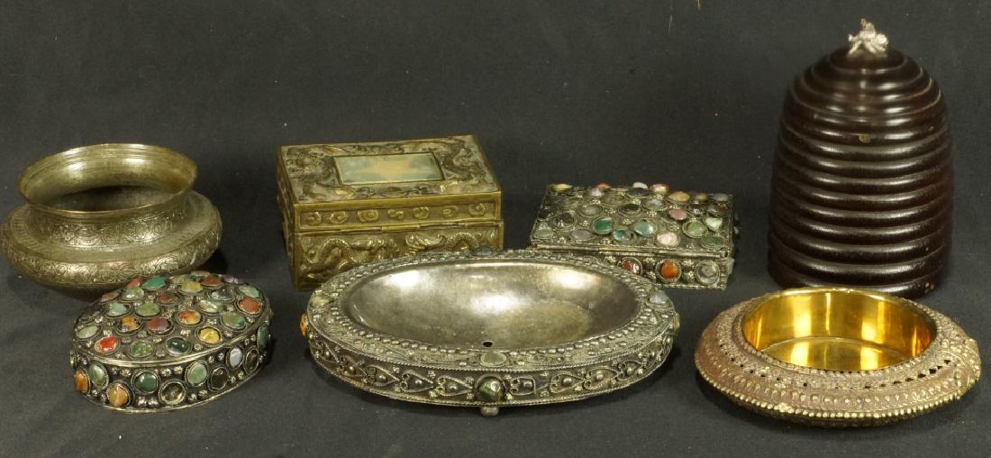 MIXED LOT OF SEVEN BOXES, BOWLS, TRAYS (1 of 1)