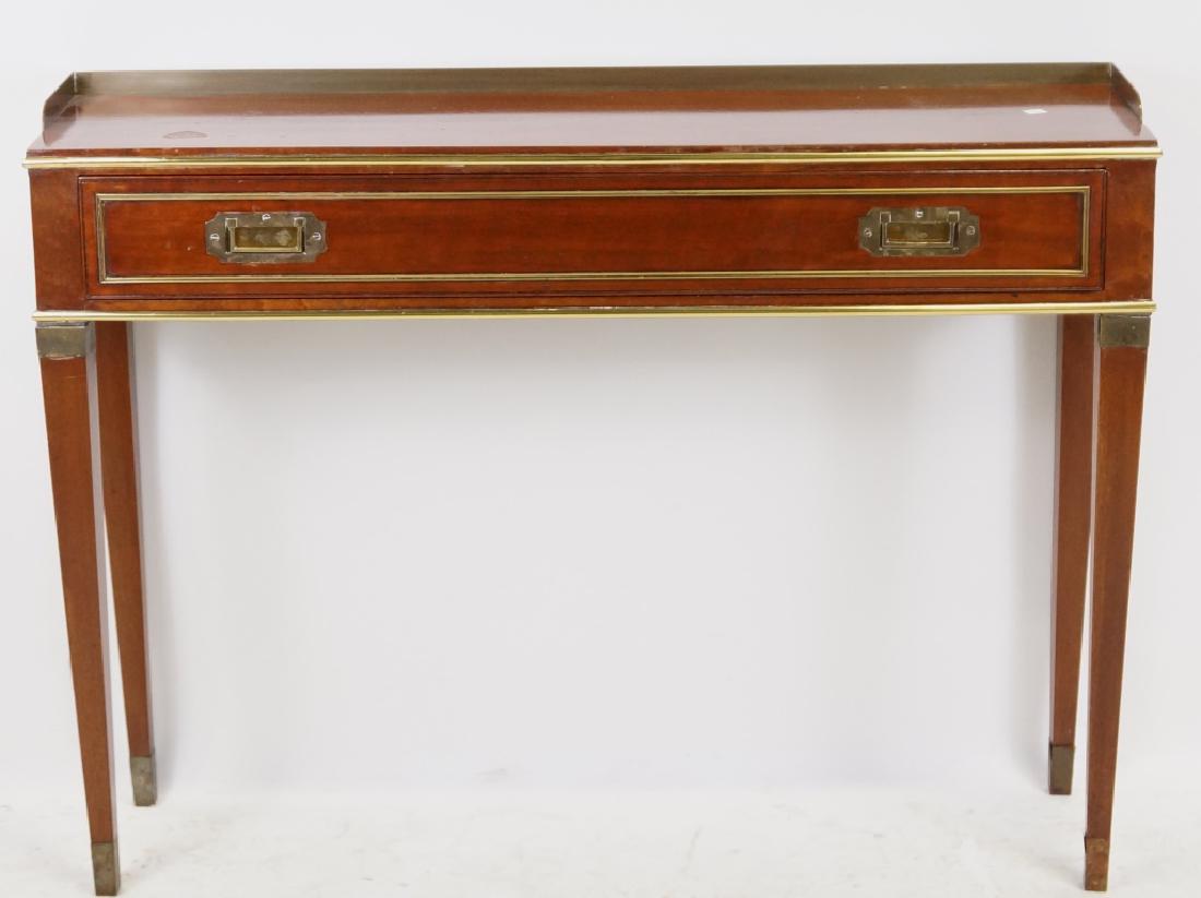 VINTAGE CAMPAIGN STYLE MAHOGANY SOFA TABLE (1 of 3)