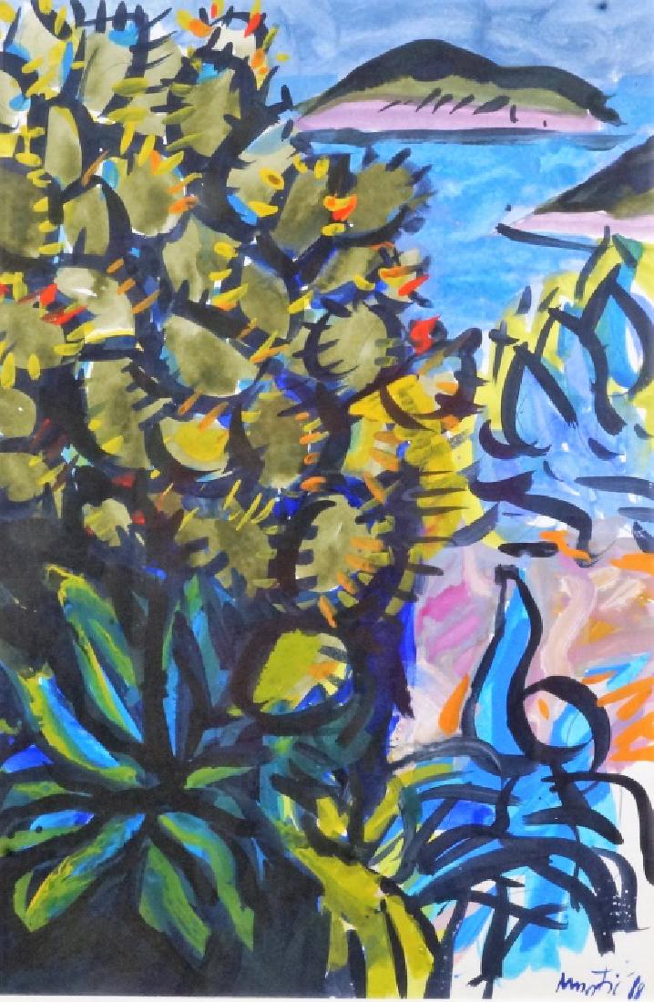 EDO MURTIC "MEDITERREAN LANDSCAPE" GOUACHE/PENCIL (1 of 2)