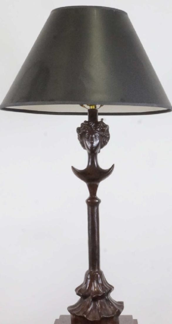 DESIGN BY GIACOMETI "WOMENS HEAD" BRONZE LAMP (1 of 5)