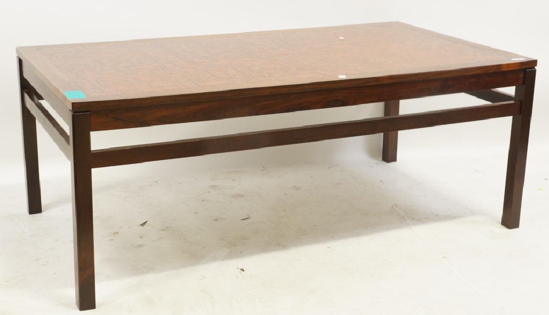 1960's DANISH MODERN COFFEE TABLE WITH COPPER TOP (1 of 2)