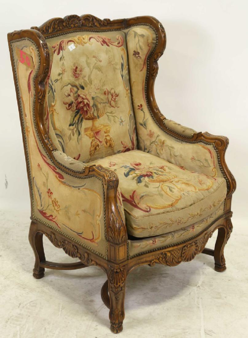 19th CENTURY FRENCH WINGBACK ARMCHAIR (1 of 5)