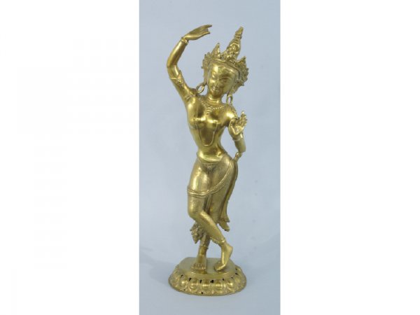 Brass figure of Shiva. Size: 7" x 21".