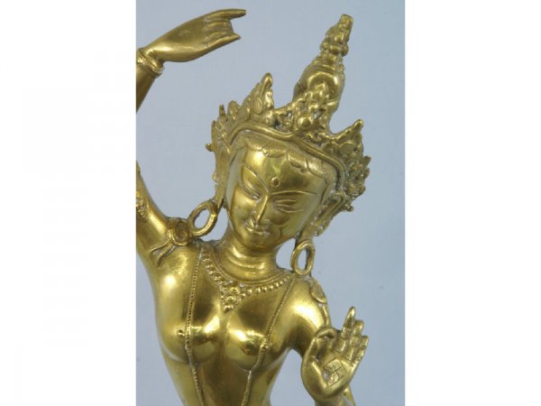 Brass figure of Shiva. Size: 7" x 21". - 2