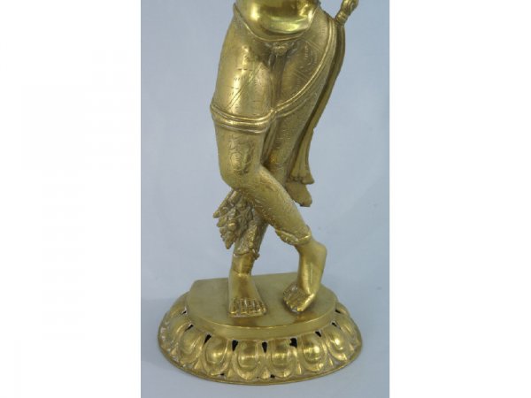 Brass figure of Shiva. Size: 7" x 21". - 3