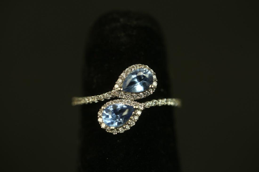 DOUBLE PEAR CUT TANZANITE ESTATE RING (1 of 2)